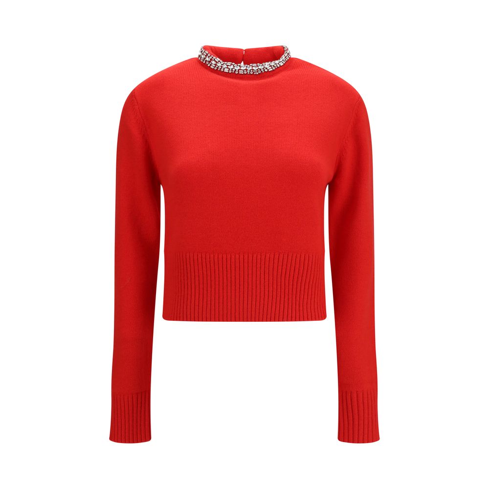 PINKO Red Wool Oves Aries Sweatshirt