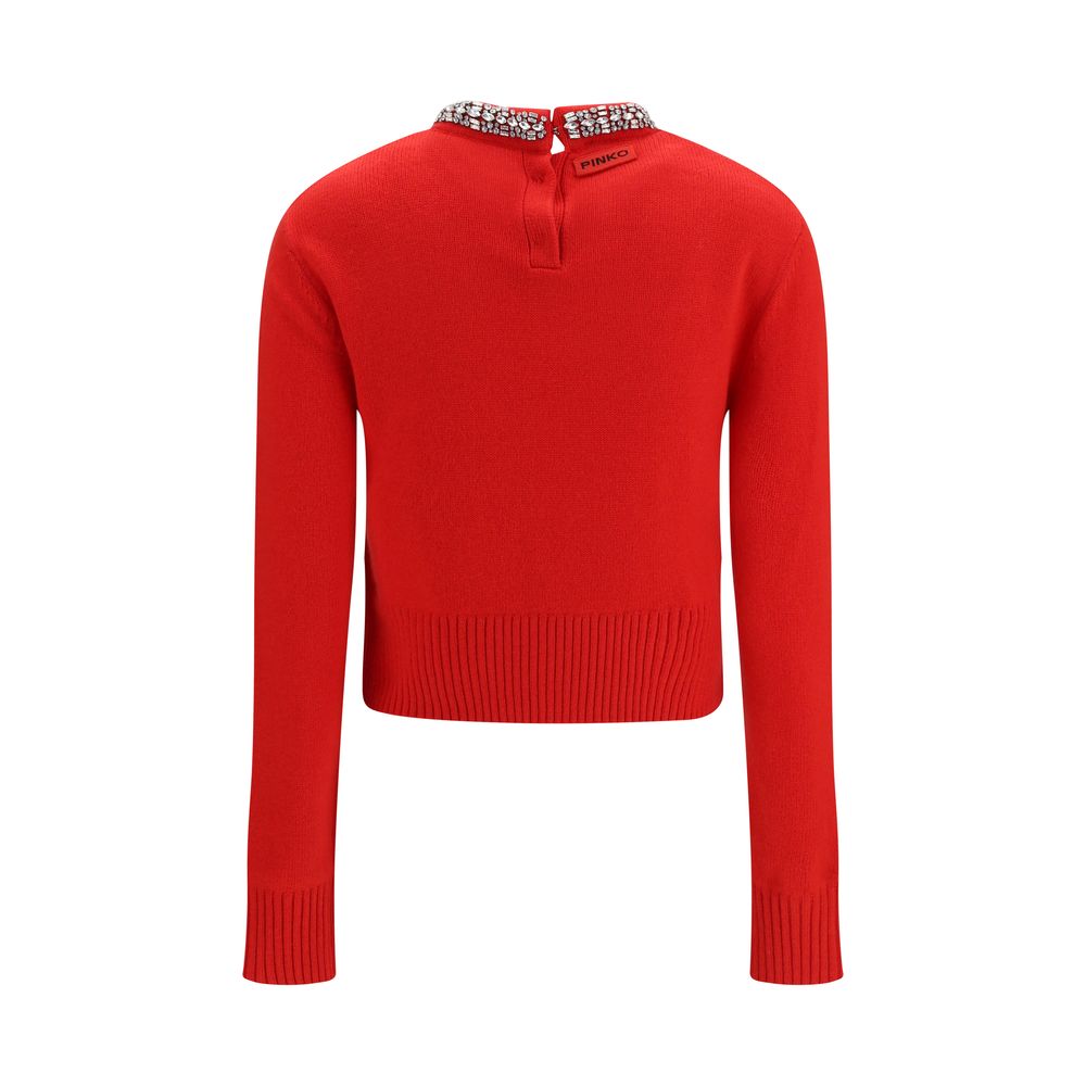 PINKO Red Wool Oves Aries Sweatshirt
