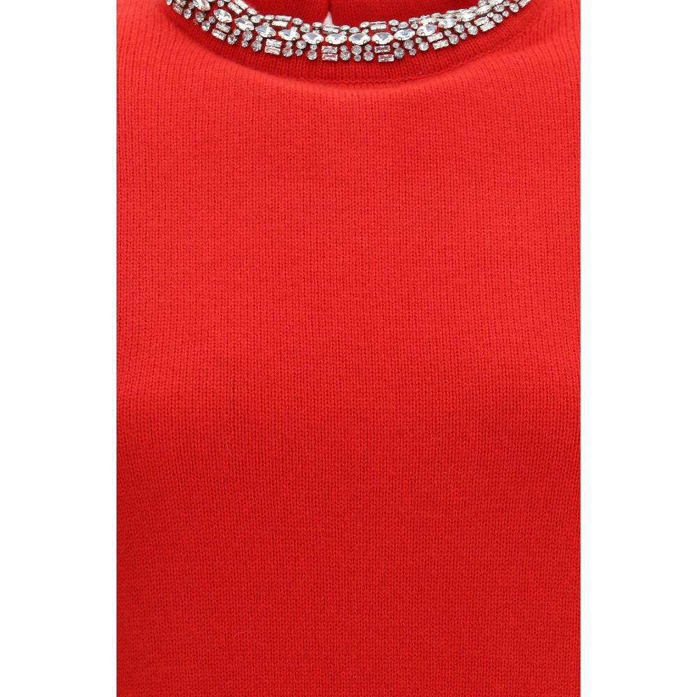 PINKO Red Wool Oves Aries Sweatshirt