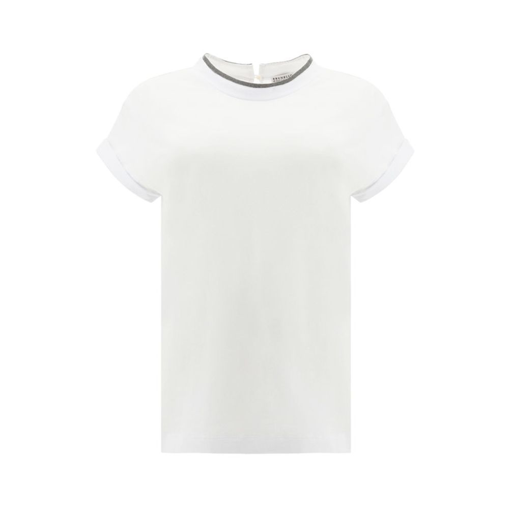 Brunello Cucinelli White Elastane T-Shirt