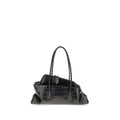 The Attico Black Calf Leather Bos Taurus Shoulder Bag