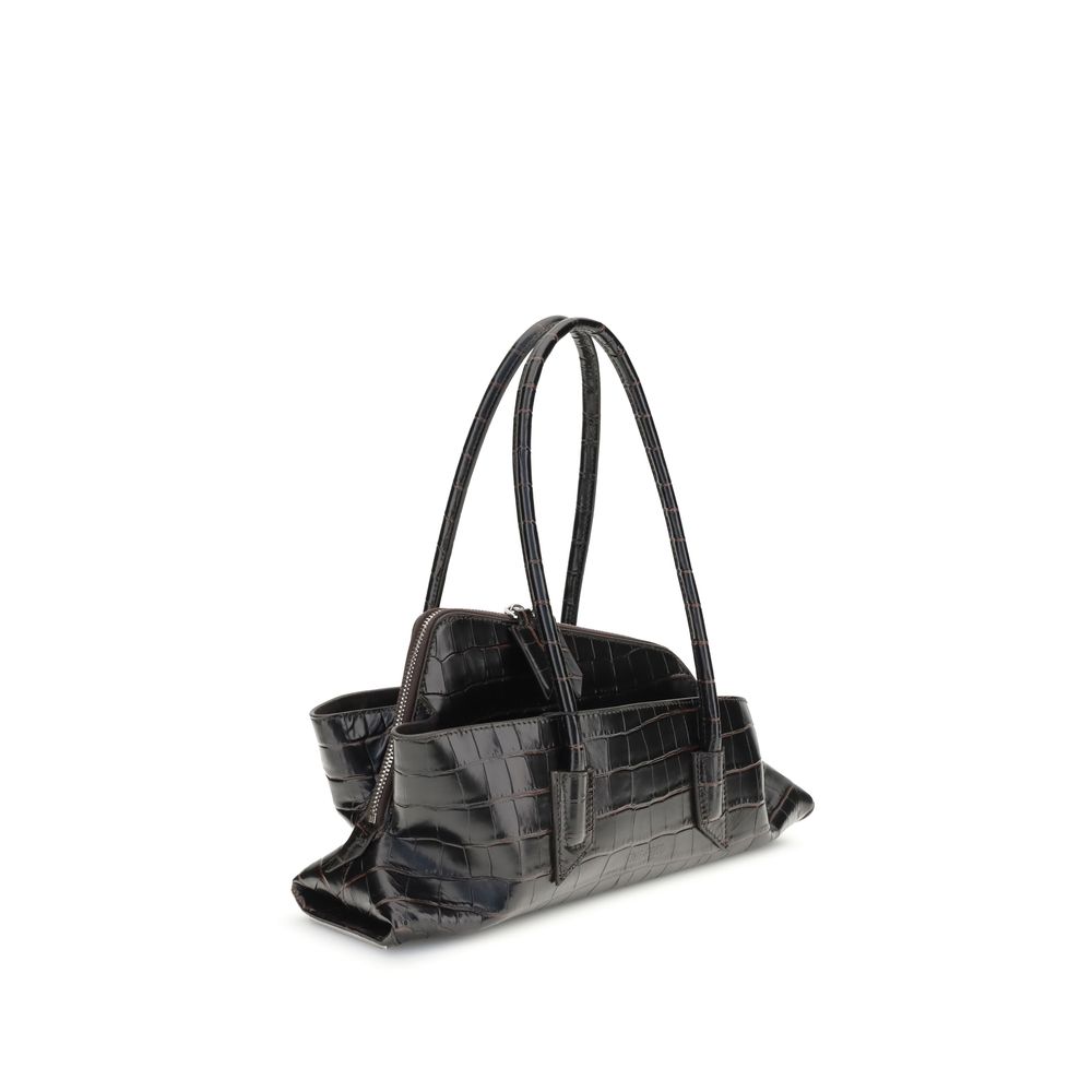 The Attico Black Calf Leather Bos Taurus Shoulder Bag