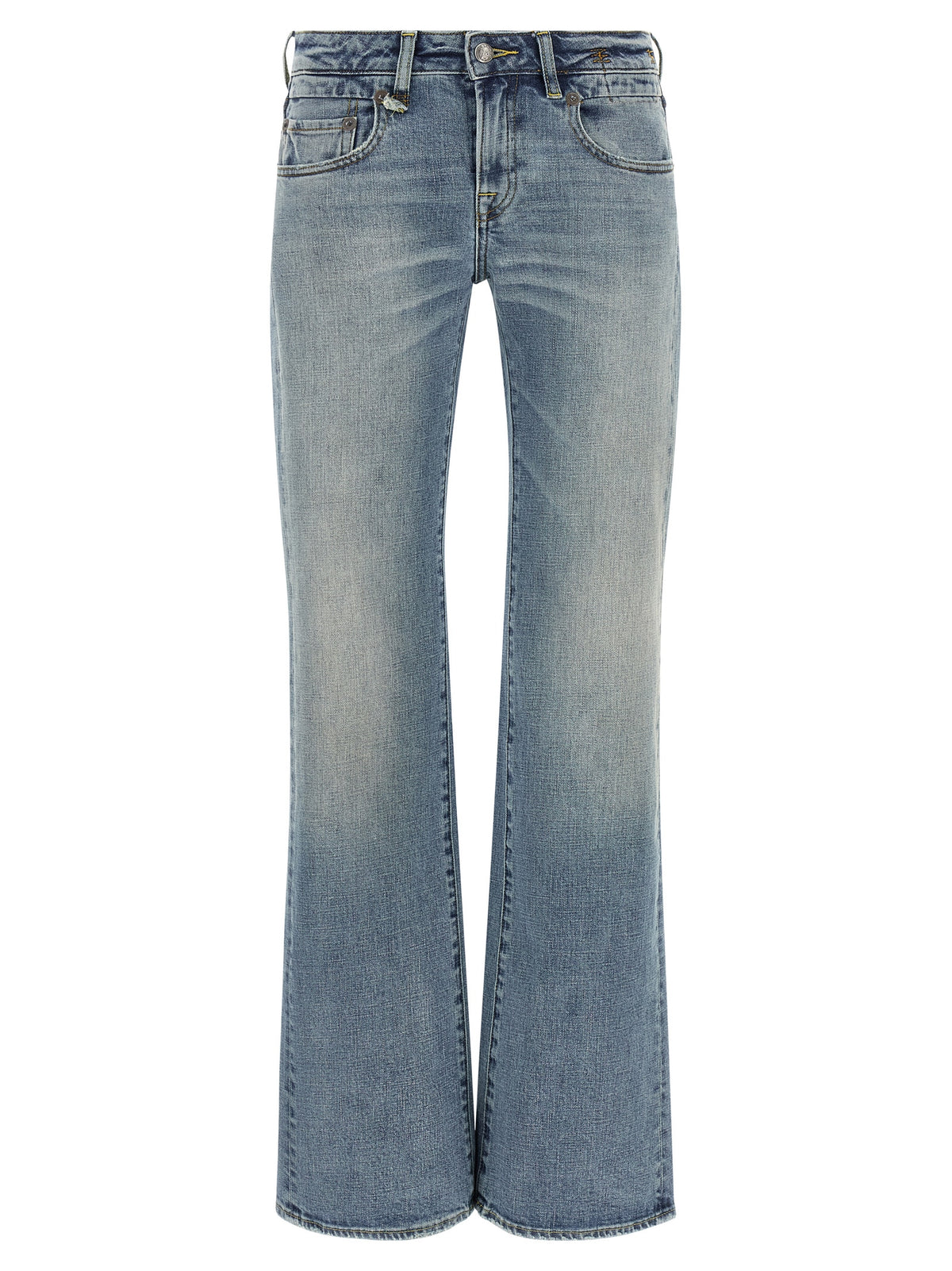 R13 Blue Cotton Flared Jeans