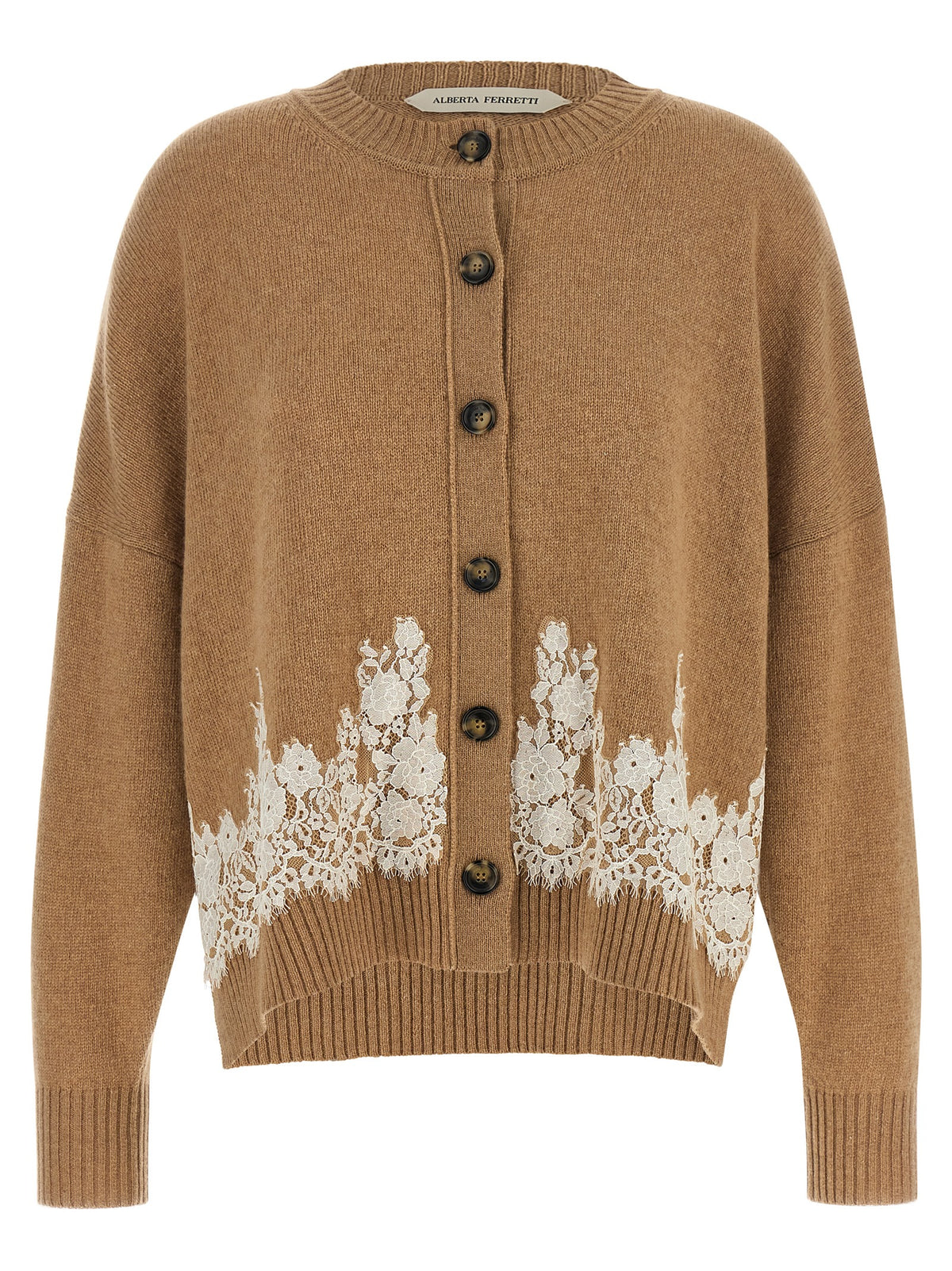 Alberta Ferretti Brown Cashmere Cardigan