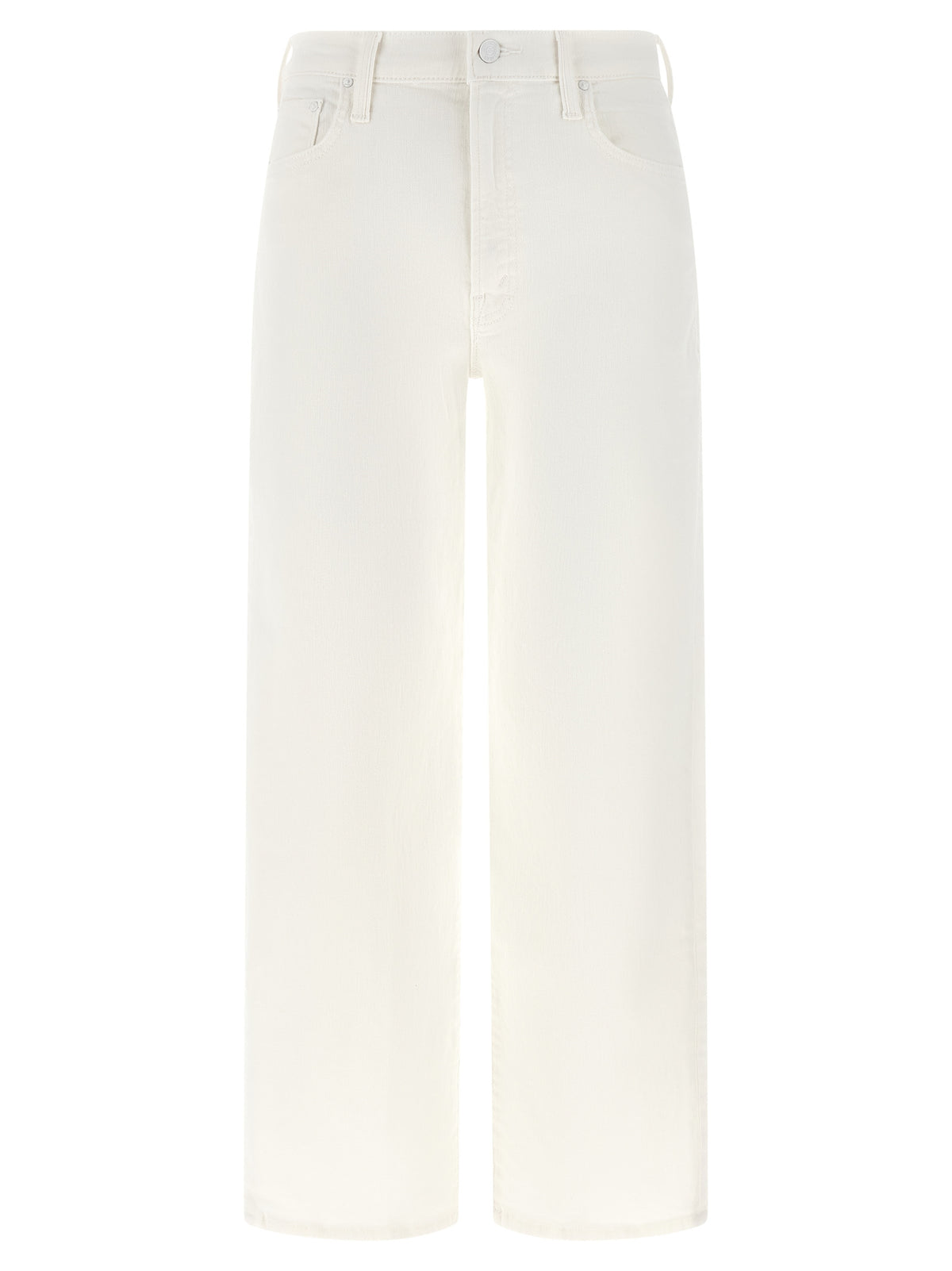 Mother Denim White Cotton Straight-Leg Jeans