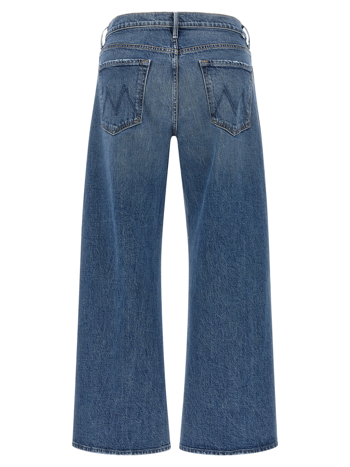 Mother Denim Blue Cotton Cropped Jeans