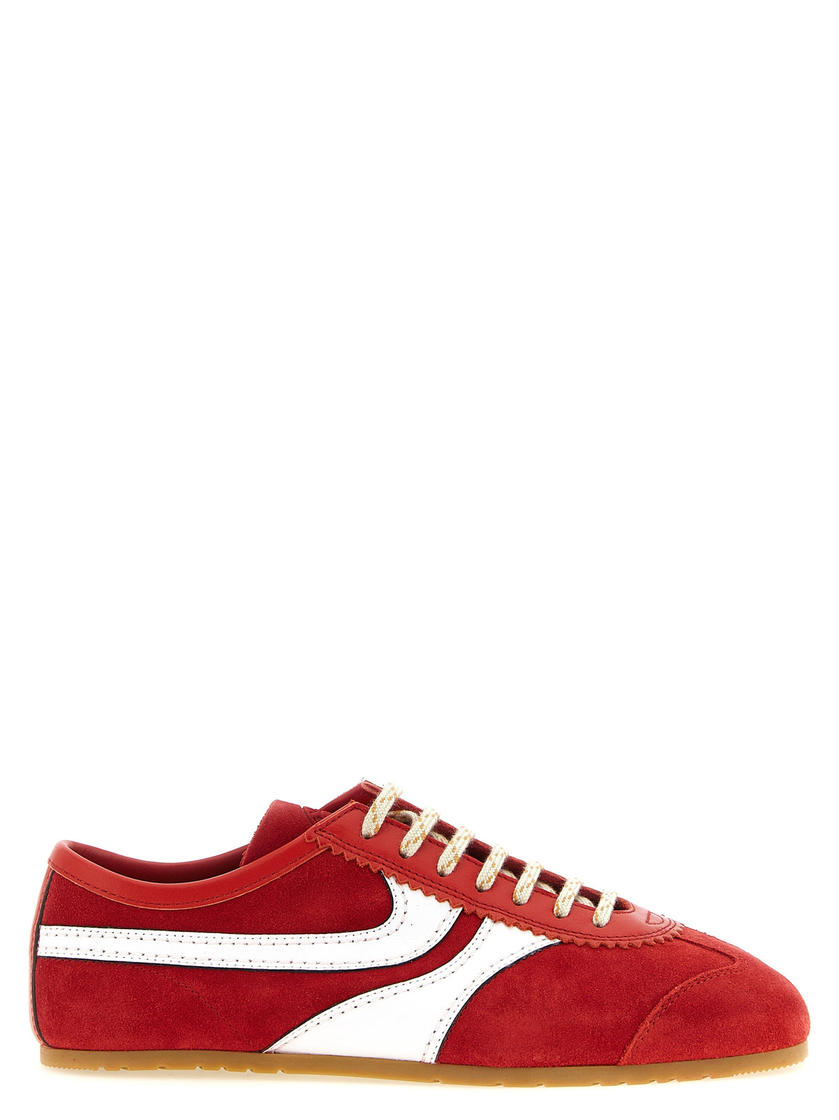 Dries Van Noten Red Calfskin Athletic Sneakers