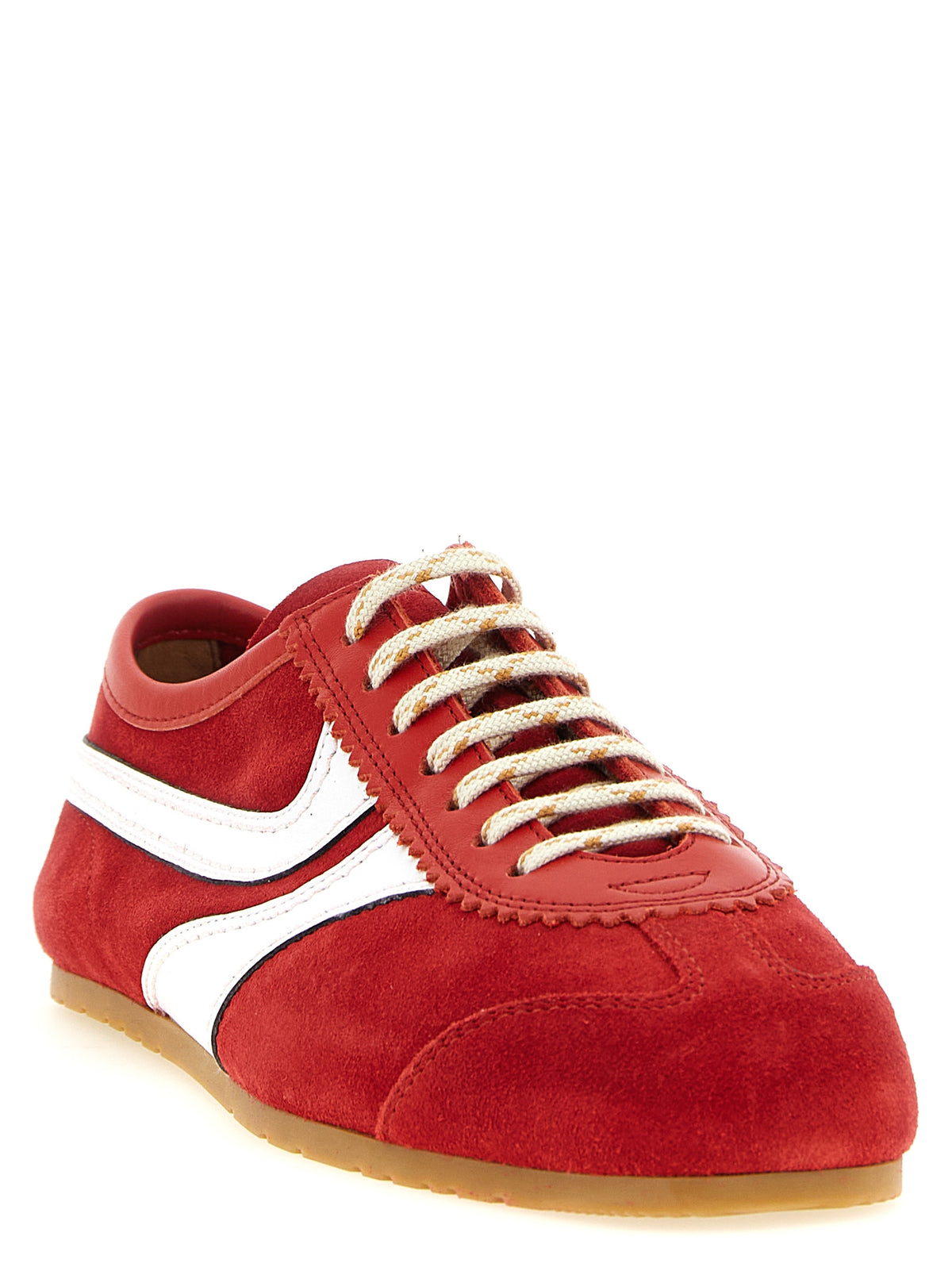 Dries Van Noten Red Calfskin Athletic Sneakers
