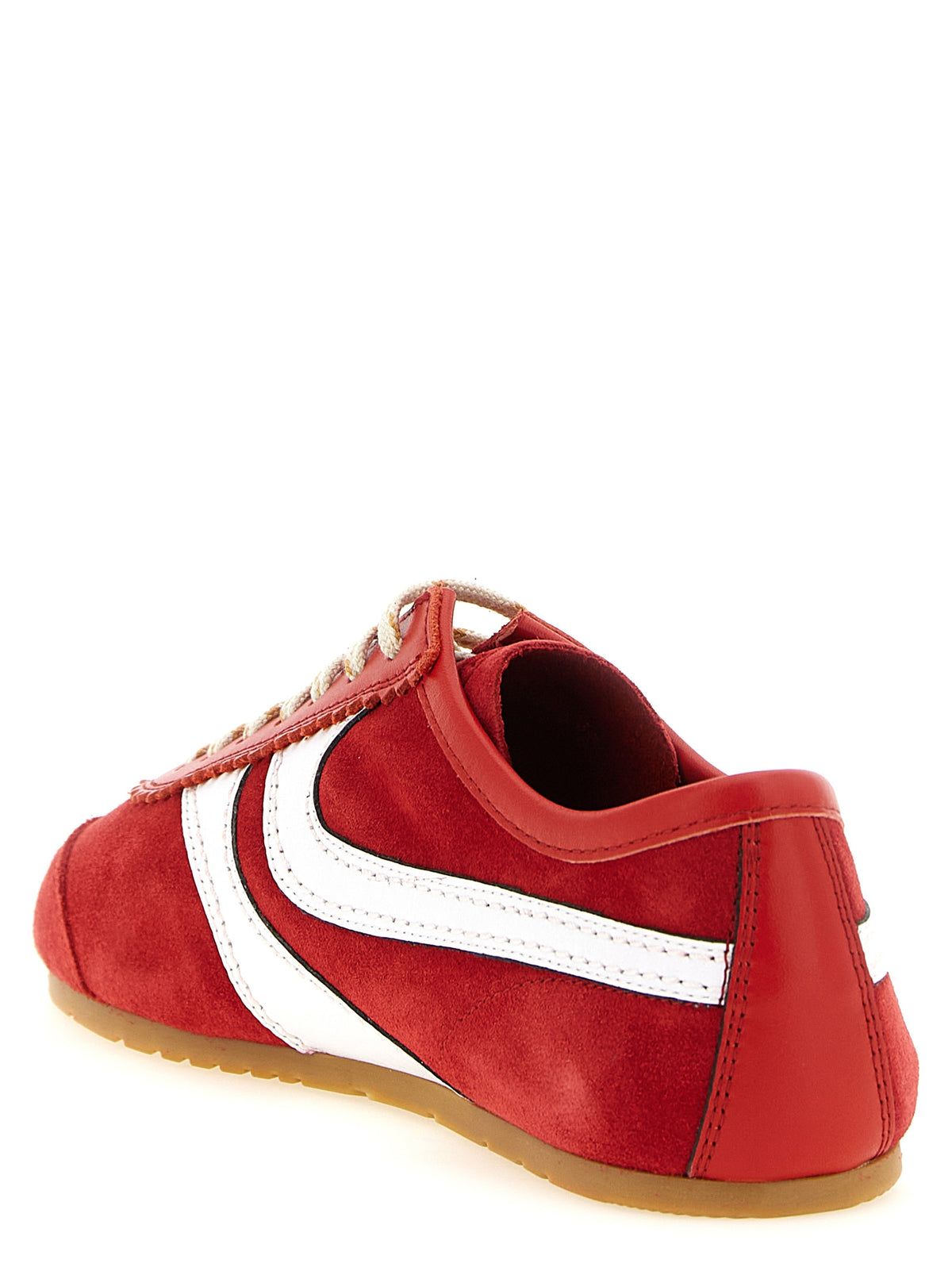 Dries Van Noten Red Calfskin Athletic Sneakers