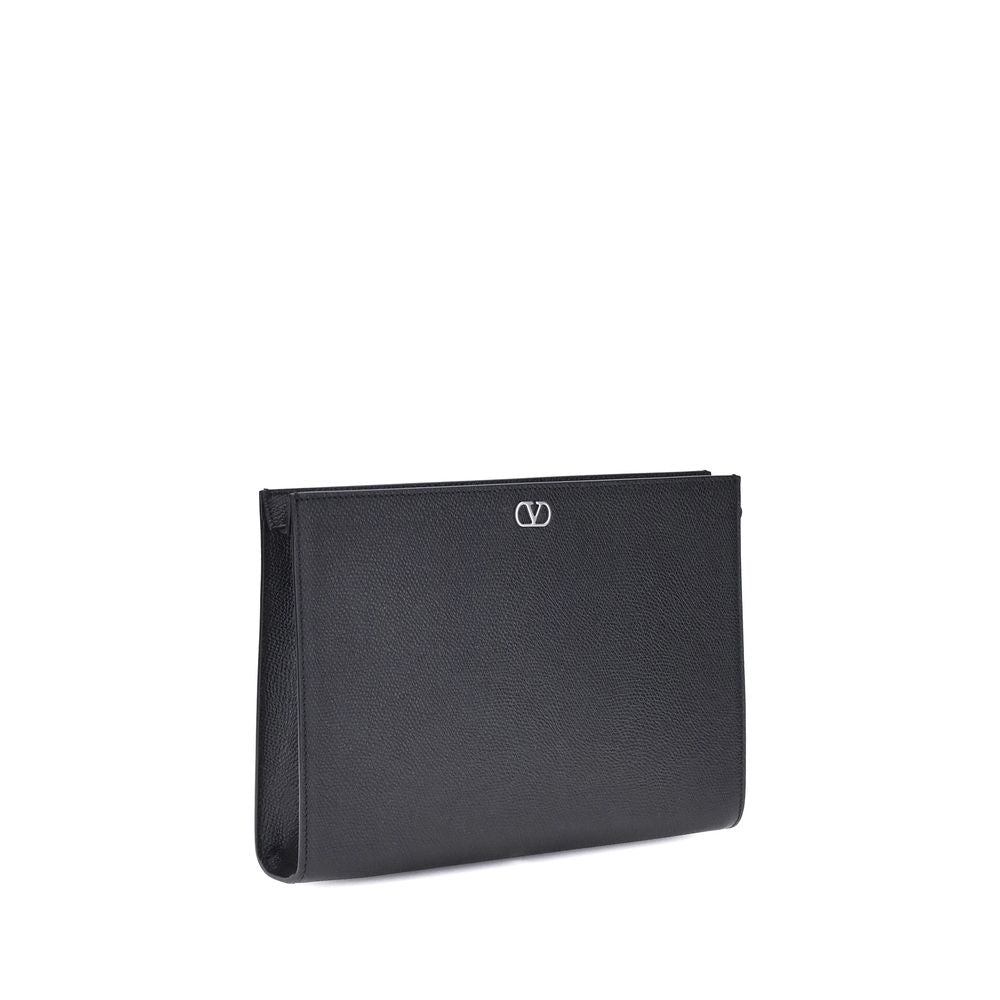 Valentino Garavani Black Calf Leather Bos Taurus Wallet