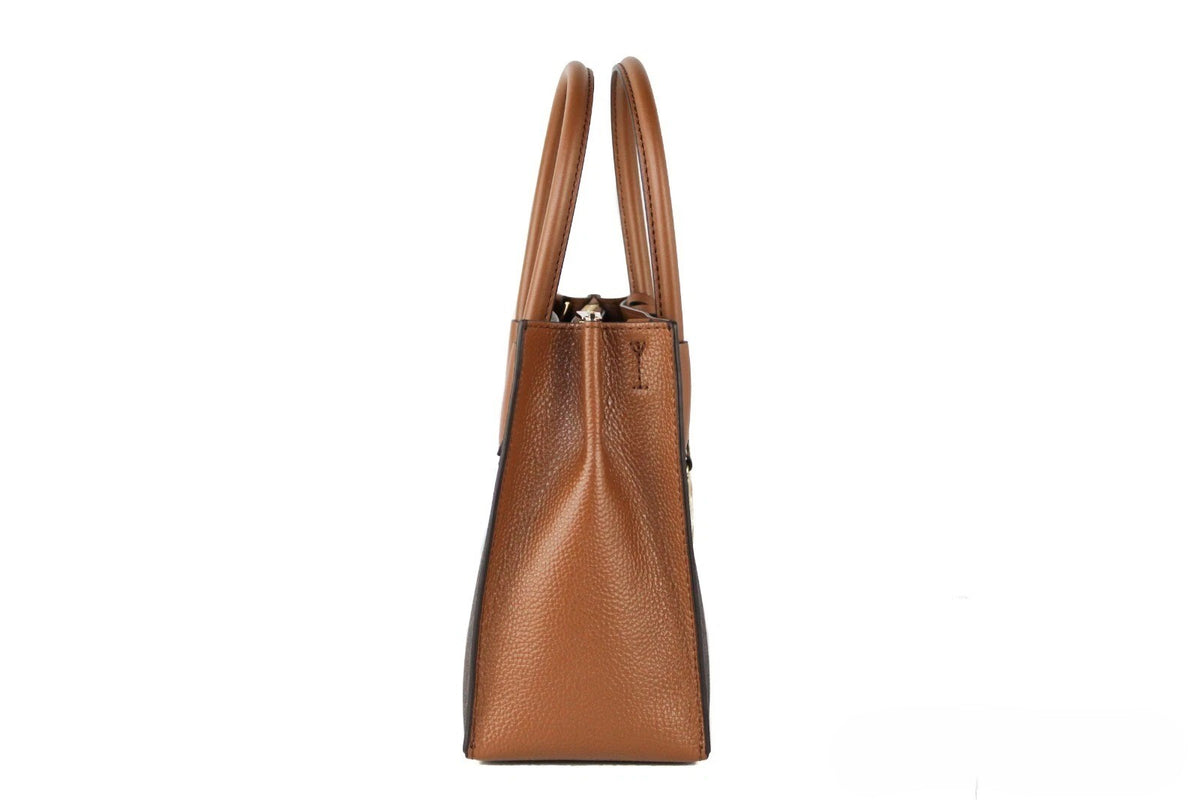 Michael Kors MICHAEL KORS Mercer 35S1GM9M2B Medium Logo And Leather Accordion Crossbody Bag In Brown