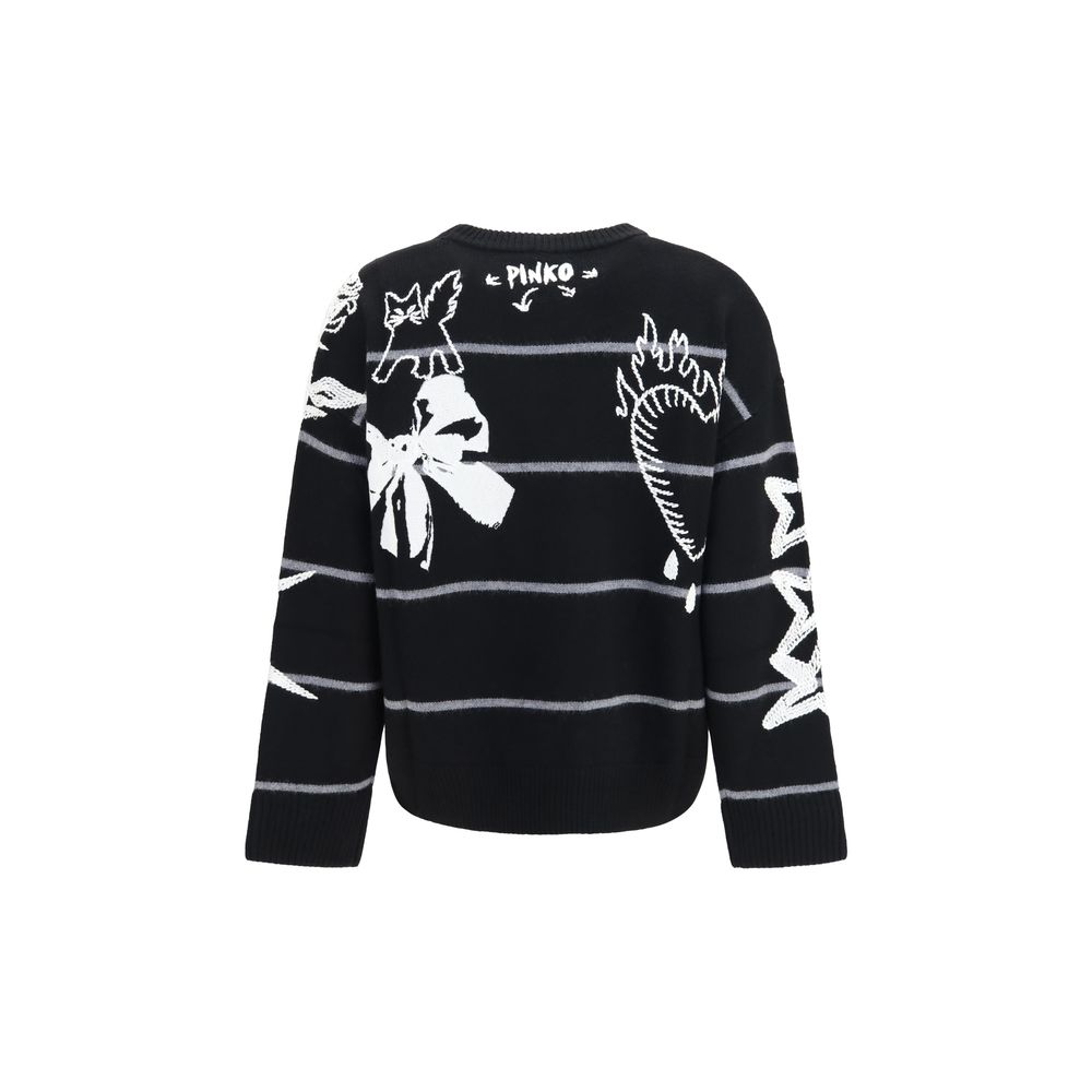PINKO Black Wool Oves Aries Sweatshirt