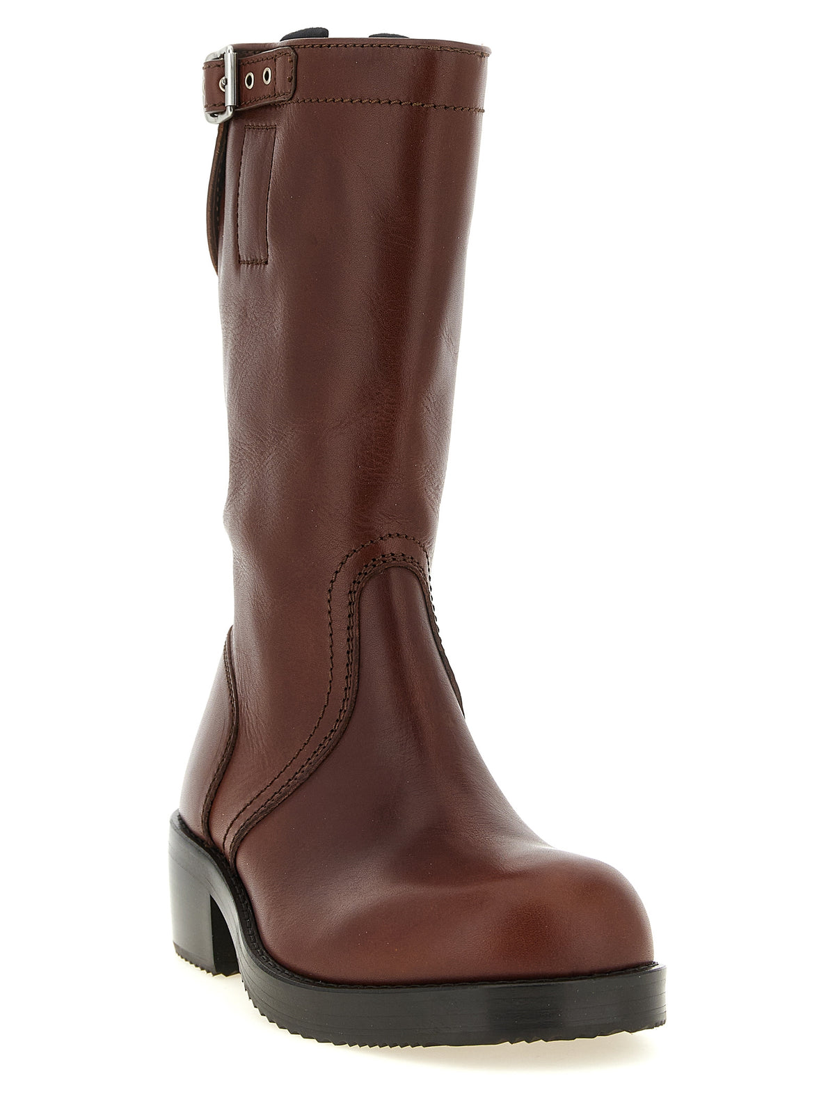 Dries Van Noten Brown Bovine Leather Over The Knee