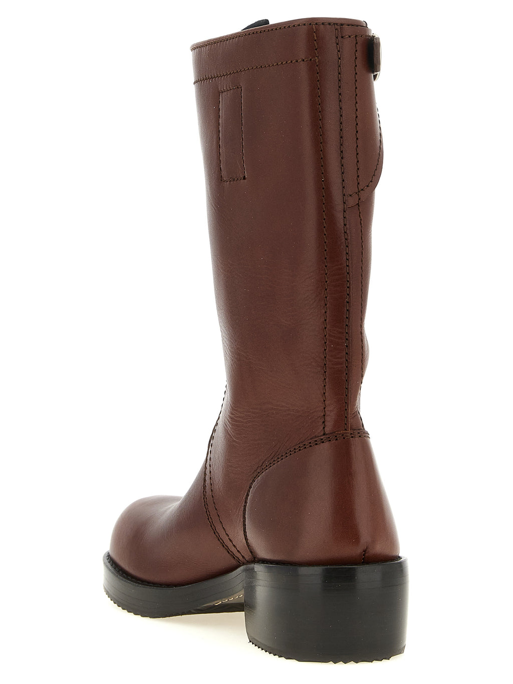 Dries Van Noten Brown Bovine Leather Over The Knee