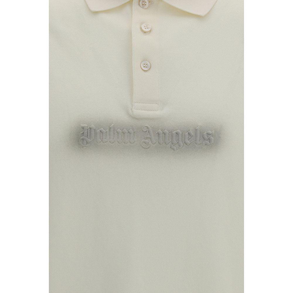 Palm Angels Beige Cotton Polo Shirt