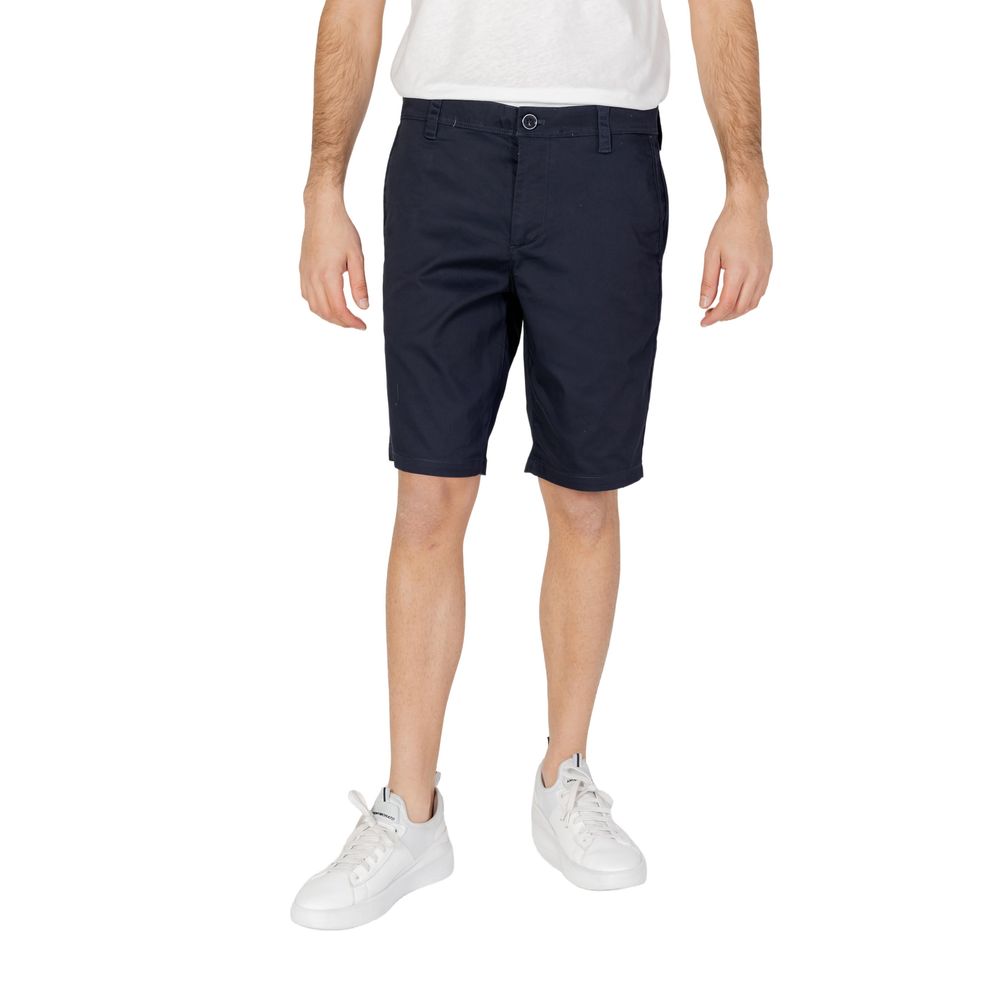 Armani Exchange Blue Cotton Bermuda Shorts