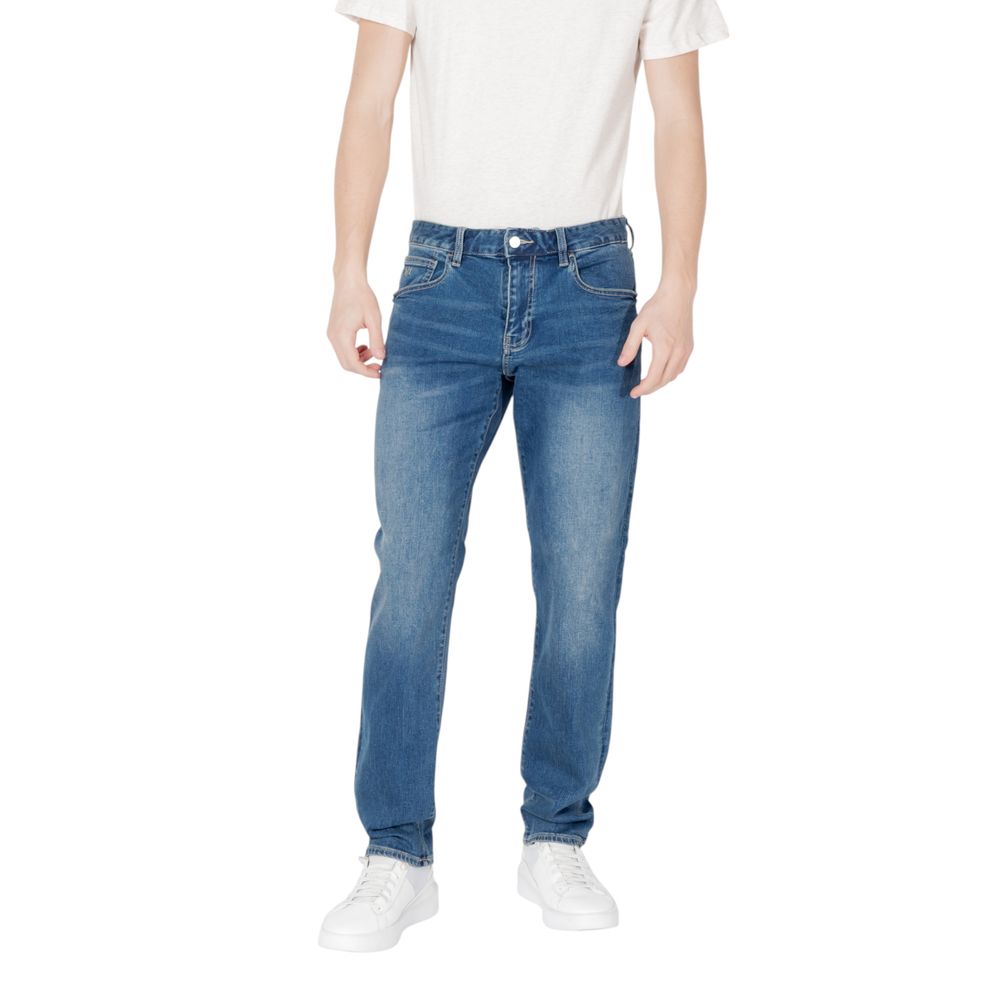 Armani Exchange Blue Cotton Skinny Jeans