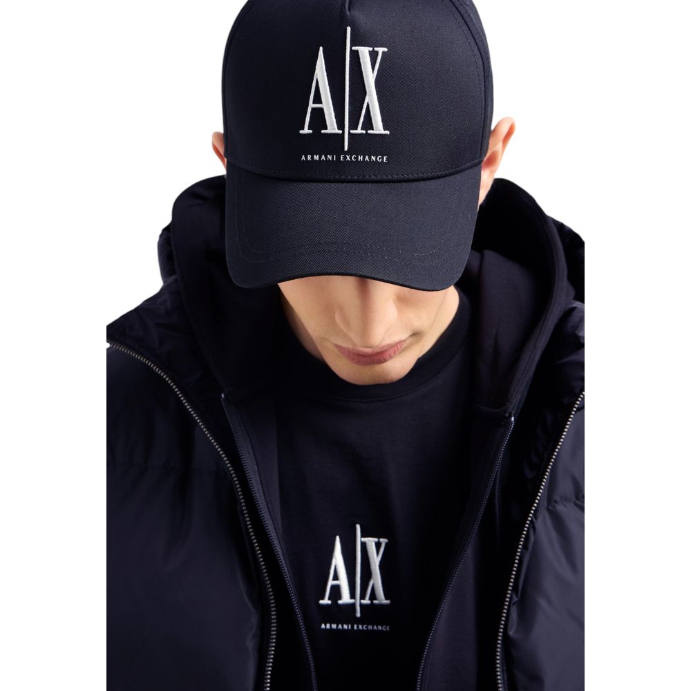 Armani Exchange Blue Cotton Cap (Baseball Hat)