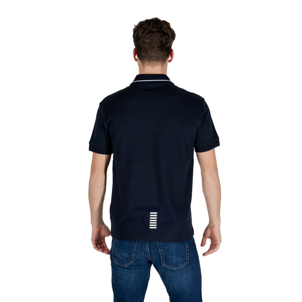 EA7 Emporio Armani Blue Cotton Polo Shirt