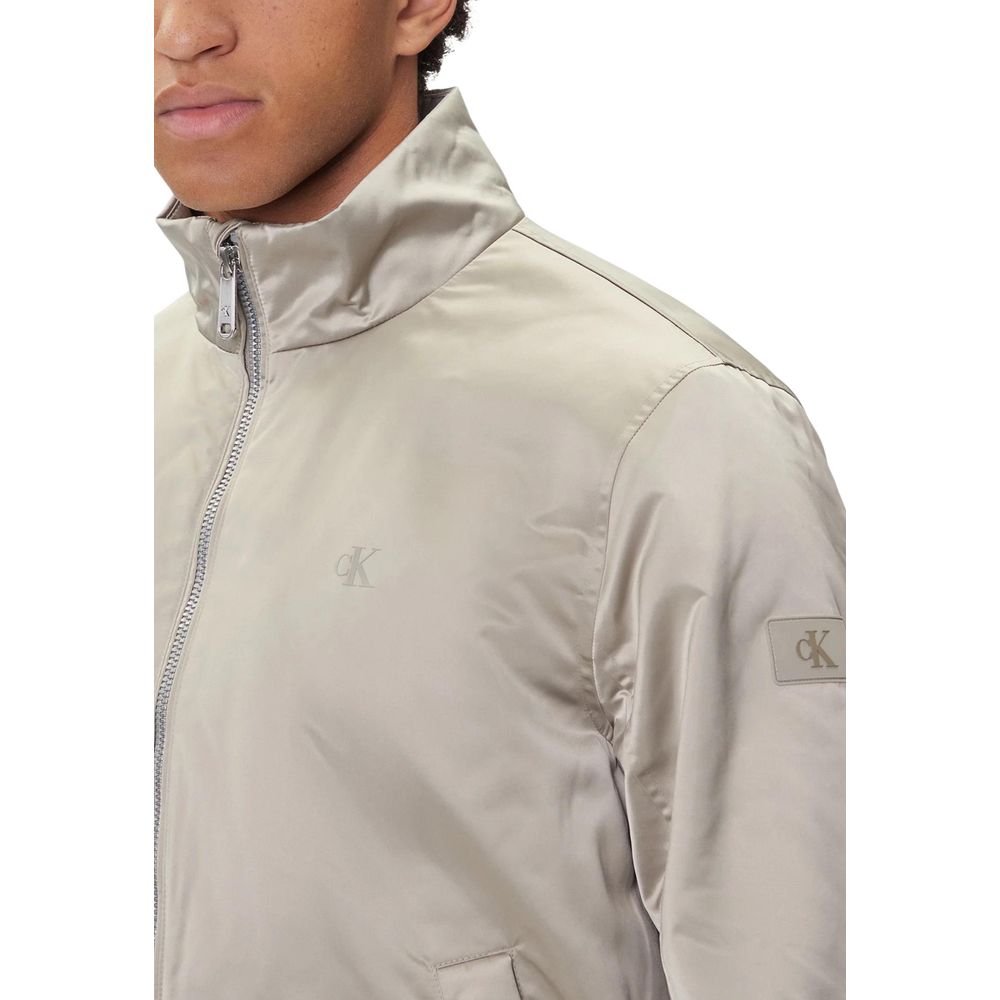 Calvin Klein Jeans Beige Recycled Polyester Full-Length Jacket