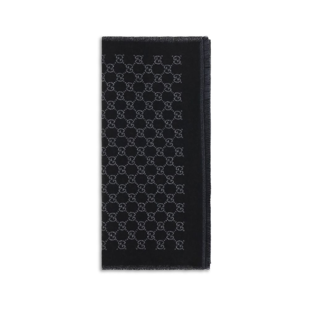 Gucci Black Wool Oves Aries Foulard