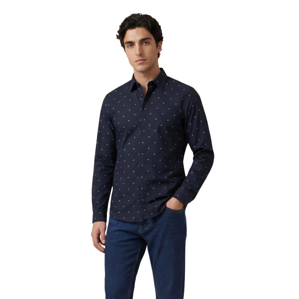 Armani Exchange Blue Cotton Shirt