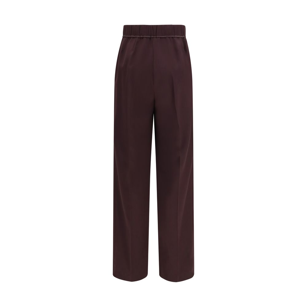 Forte_Forte Purple Polyester Casual Pants