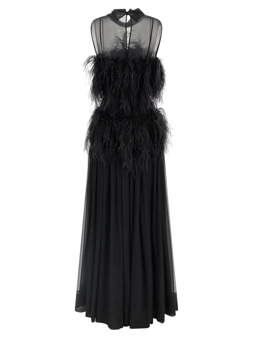 Alberta Ferretti Black Silk Long Dress