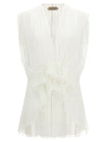 Alberta Ferretti White Polyester Sleeveles T-Shirt