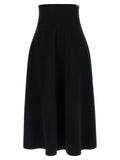 Extreme Cashmere Black Cashmere Midi Skirt