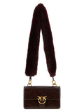 PINKO Bordeaux Calfskin Shoulder Bag