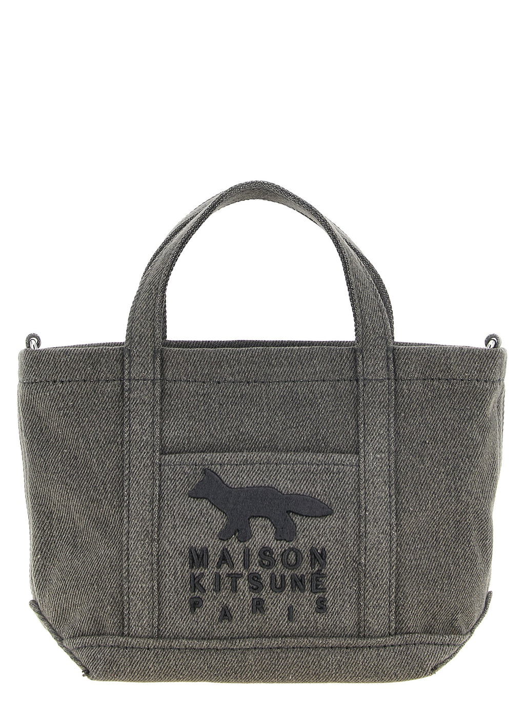 Maison Kitsuné Gray Cotton Tote Bag