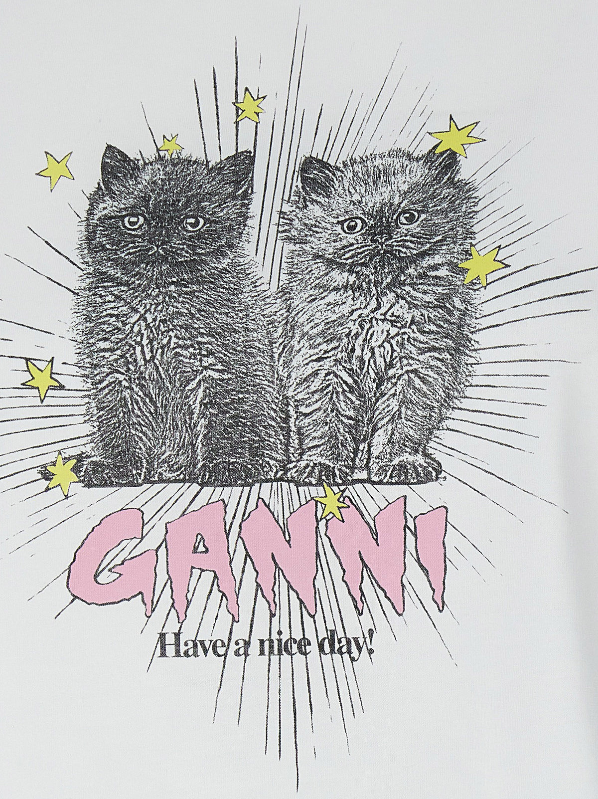Ganni White Cotton T-Shirt