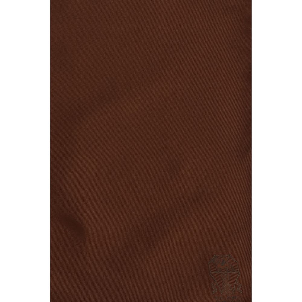 Brunello Cucinelli Brown Silk Pocket Square