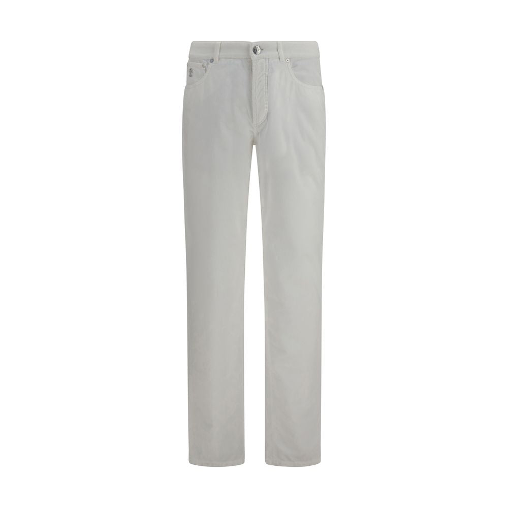Brunello Cucinelli White Cotton Casual Pants