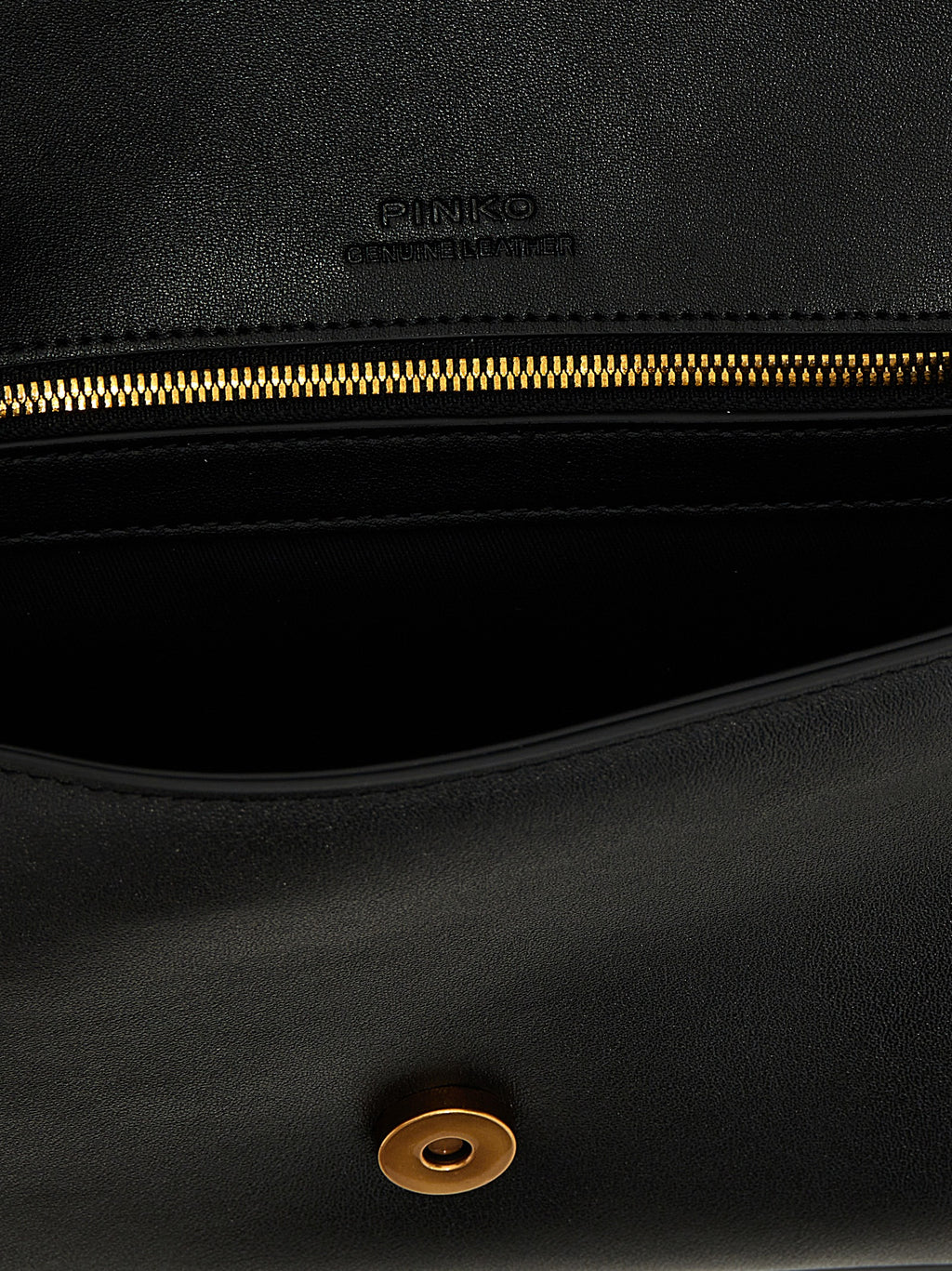 PINKO Black Calfskin Shoulder Bag