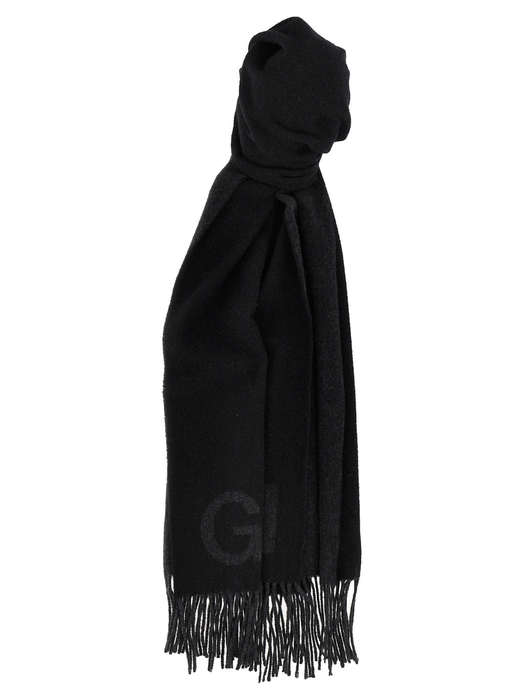 Ganni Black Wool Scarf