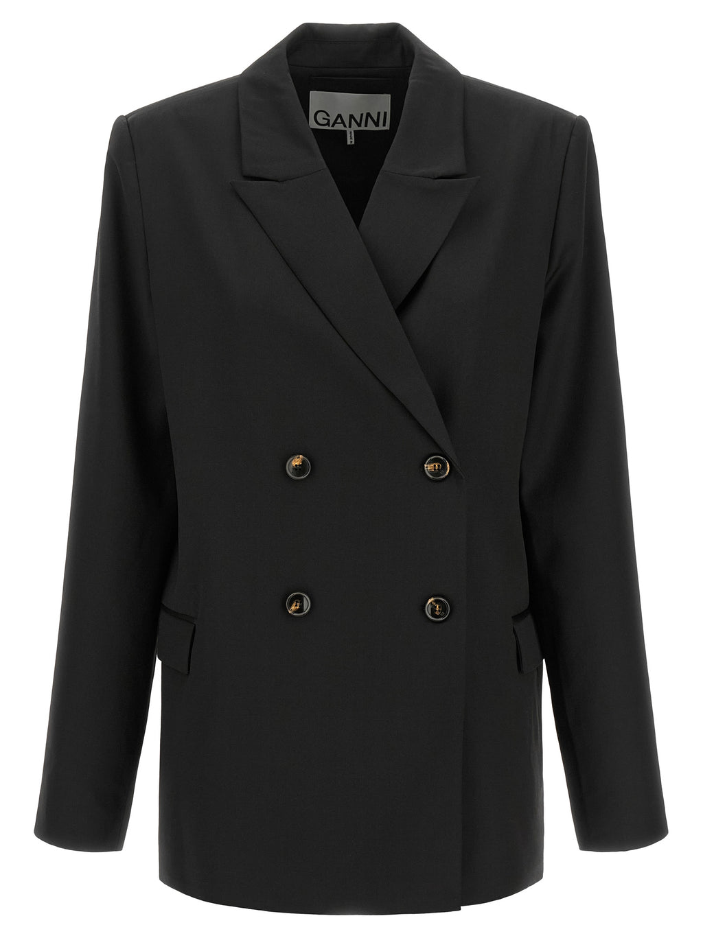 Ganni Black Polyester Blazer