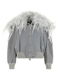 The Attico Gray Polyamide Bomber