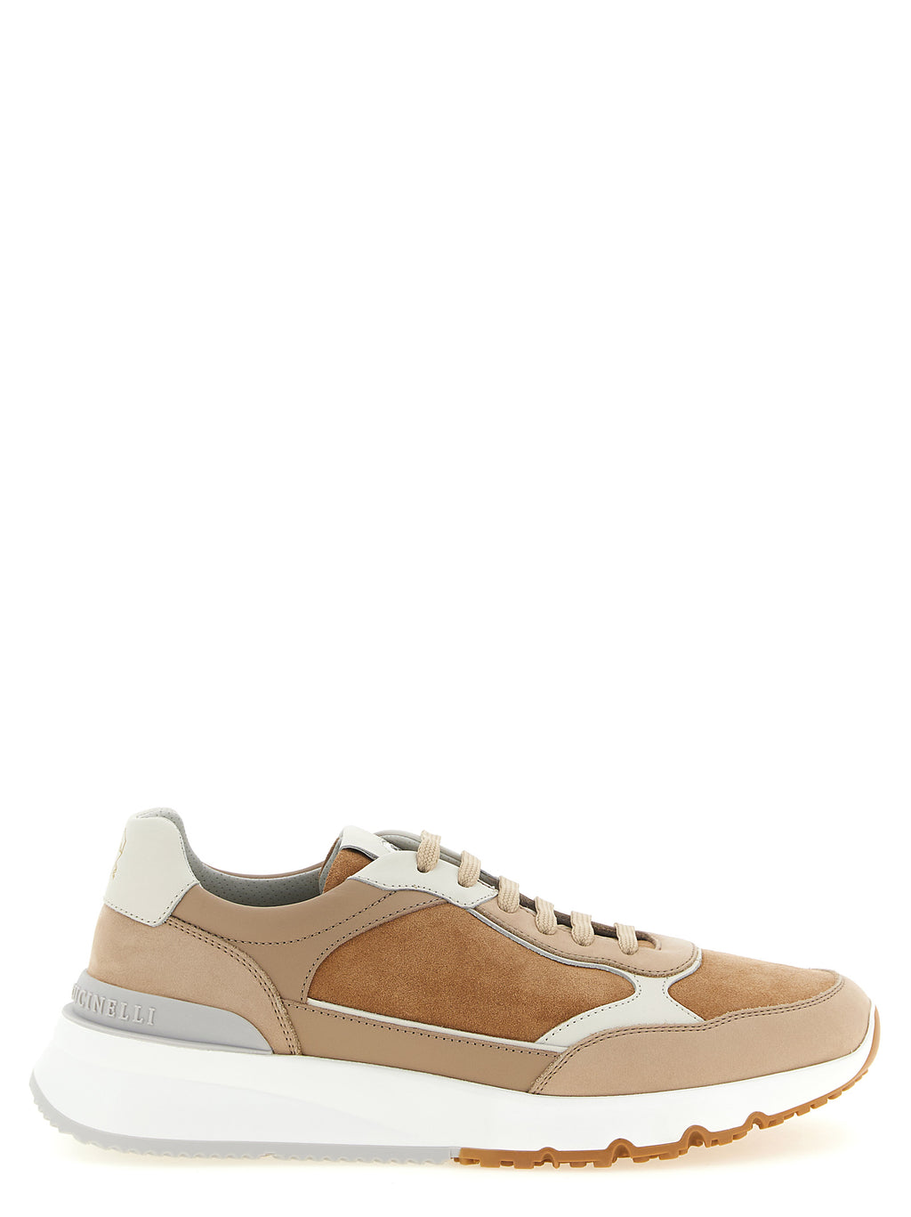 Brunello Cucinelli Beige Calfskin Low Top Sneakers
