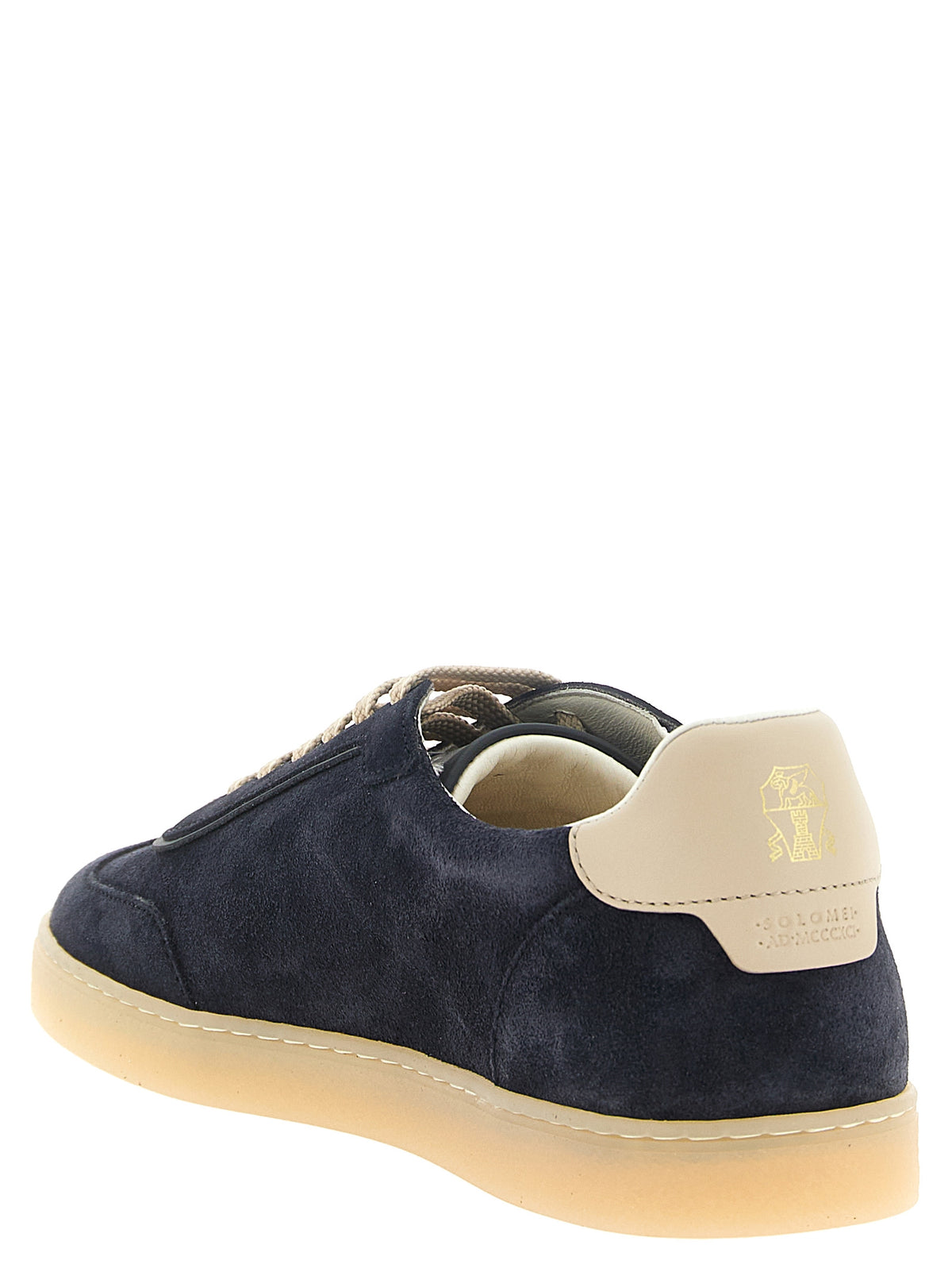 Brunello Cucinelli Blue Calfskin Low Top Sneakers