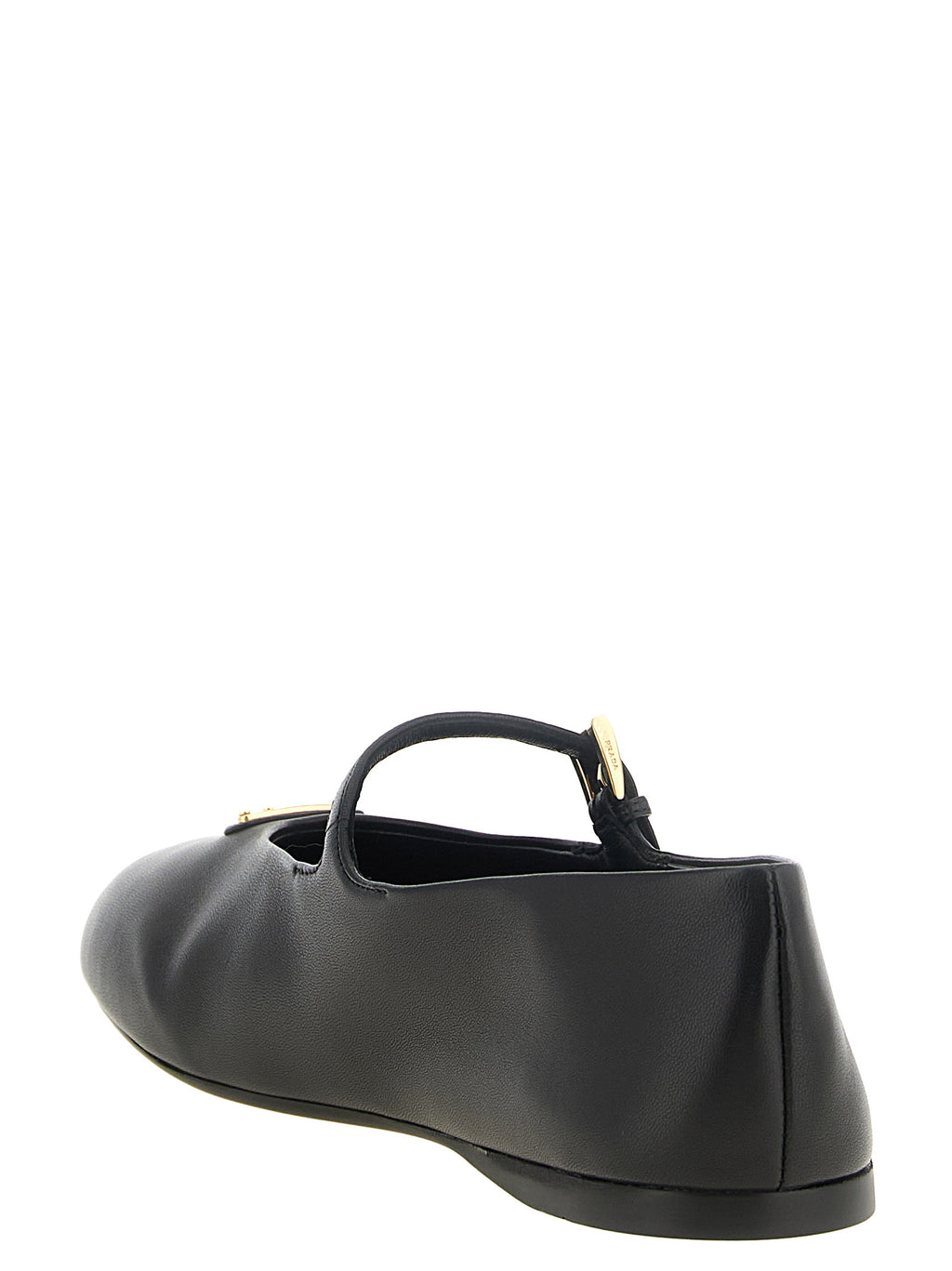Prada Black Lamb Leather Ballet Flats