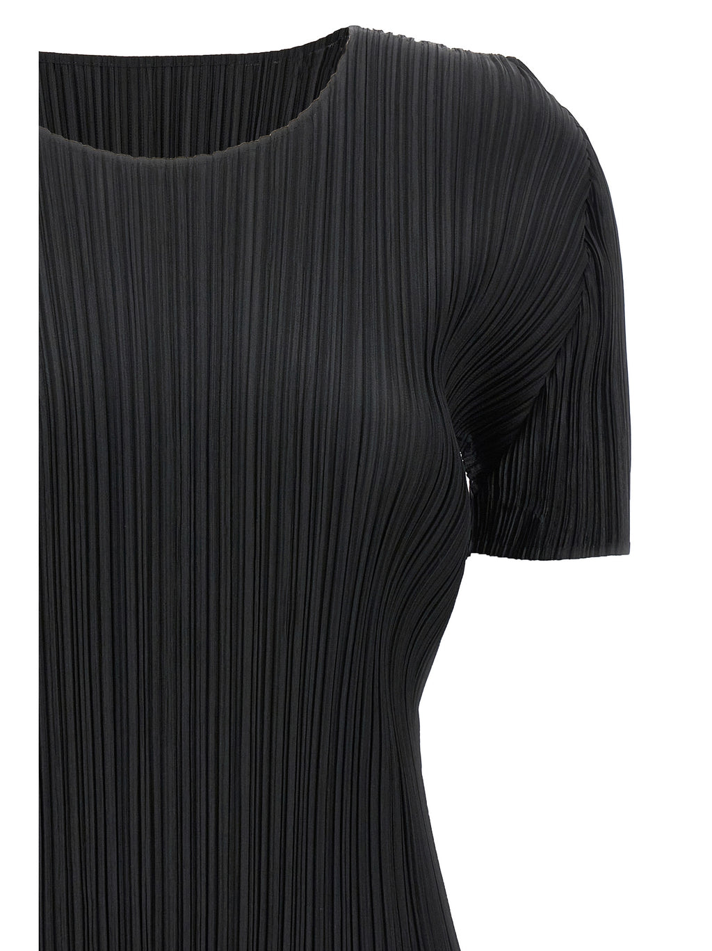 PLEATS PLEASE ISSEY MIYAKE Black Polyester T-Shirt