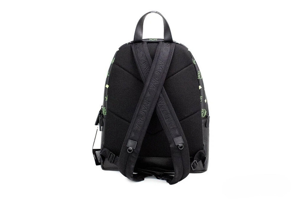 MCM Color Splash Visetos Green Purple Medium Mixed Leather Backpack Bookbag