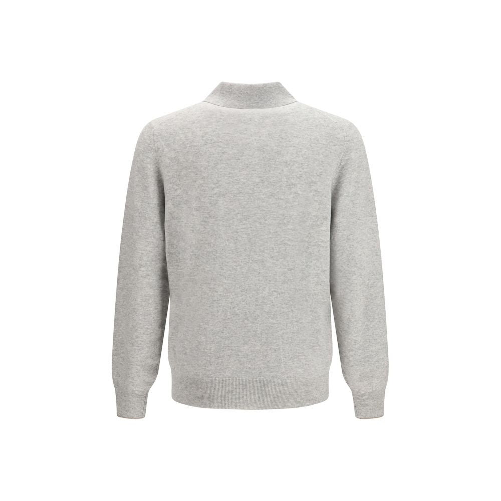 Brunello Cucinelli Gray Cashmere Polo Shirt