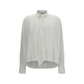 Brunello Cucinelli White Silk Dress Shirt