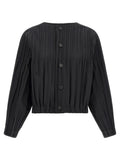 PLEATS PLEASE ISSEY MIYAKE Black Polyester Coat