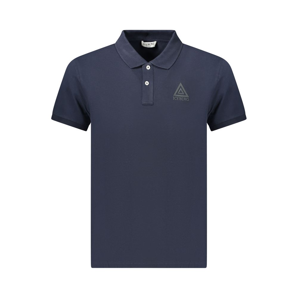 Iceberg Blue Cotton Mens Polo Shirt