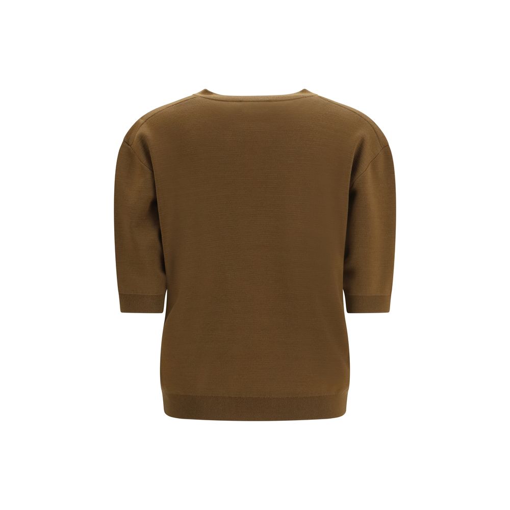 Khaite Brown Wool Oves Aries Cardigan