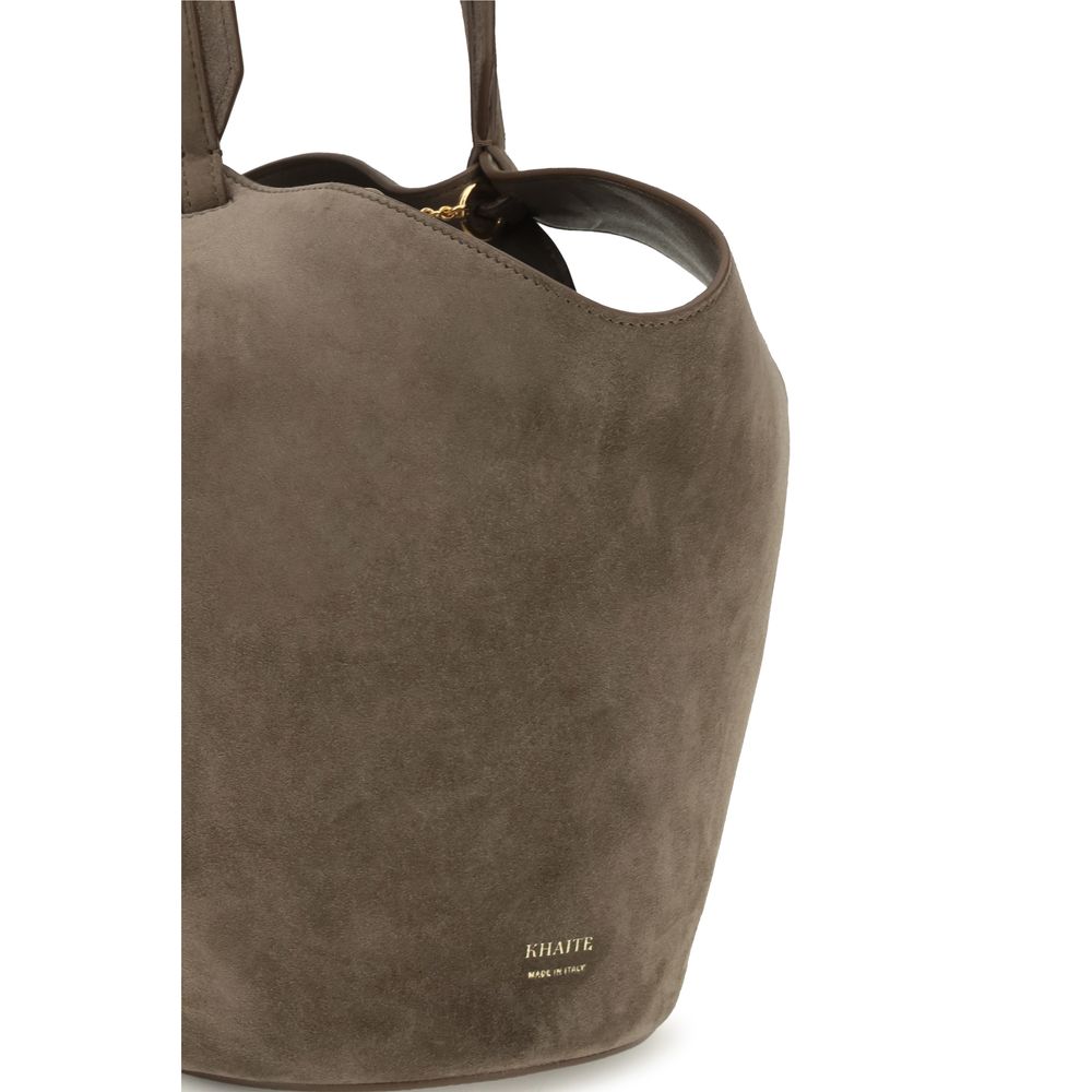 Khaite Brown Calf Leather Bos Taurus Shoulder Bag